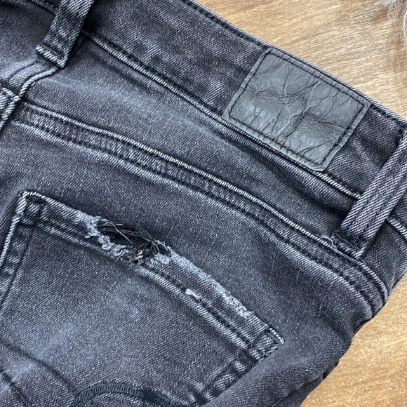 AMERICAN Eagle distressed super high rise jegging crop jeans size 00 short - Picture 10 of 12